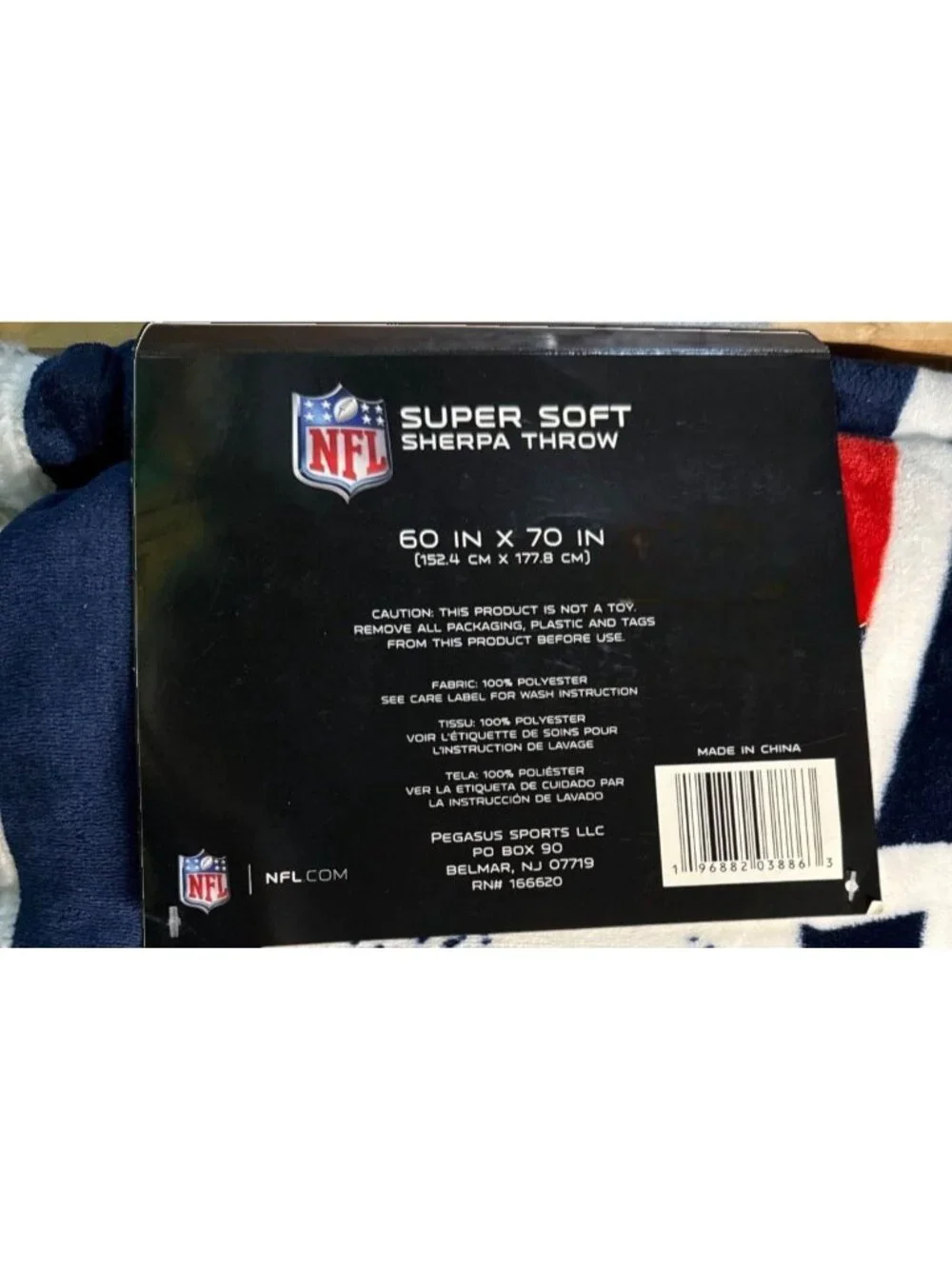 New England Patriots (NFL) Sherpa throw blanket 60